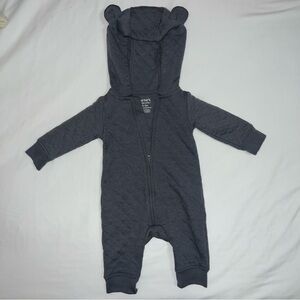 Carter's Gray Bear Ear Footie One Piece